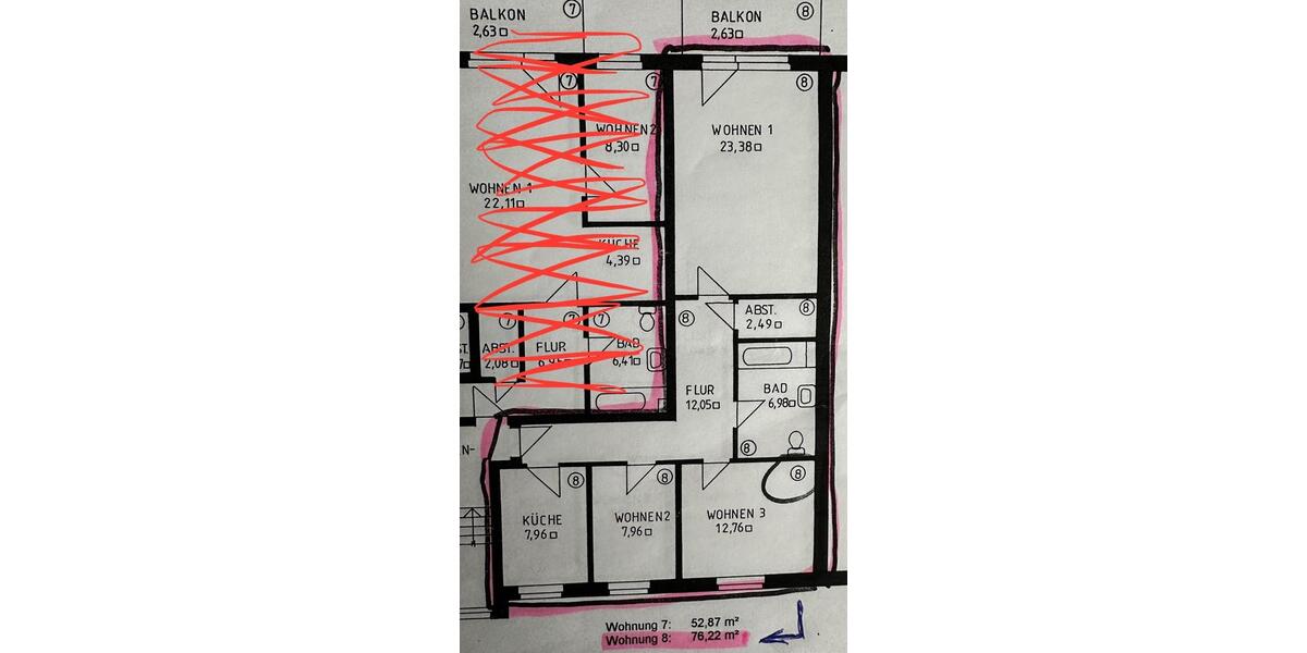 Etagenwohnung Pampow - 3 Zimmer, 75 m&sup2;, 850&euro; | Angebot:24828206