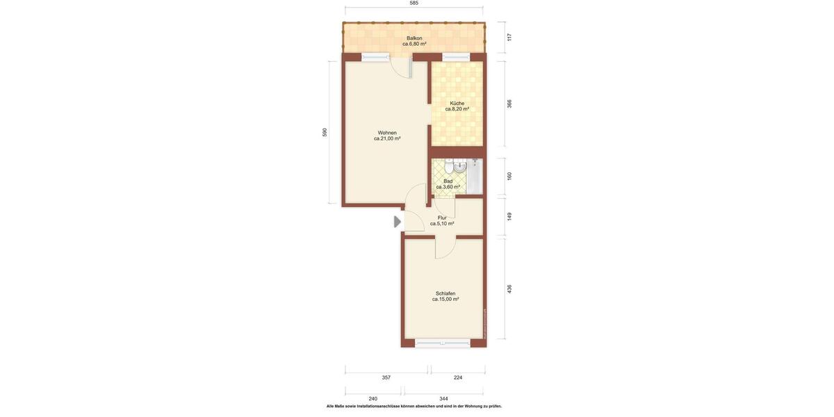 Etagenwohnung Olbersdorf - 2 Zimmer, 56 m&sup2;, 323&euro; | Angebot:25365198