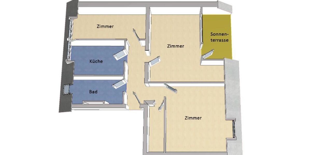 Dachgeschoßwohnung Berlin Spandau - 3 Zimmer, 72 m&sup2;, 1.030&euro; | Angebot:26127026