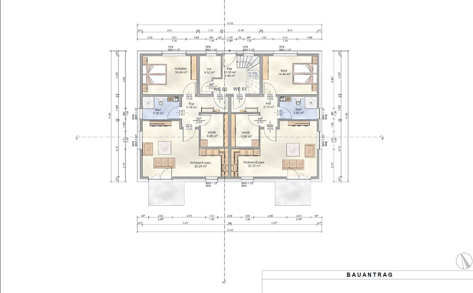 Erdgeschoßwohnung Celle Bostel - 2 Zimmer, 59 m&sup2;, 730&euro; | Angebot:24942253