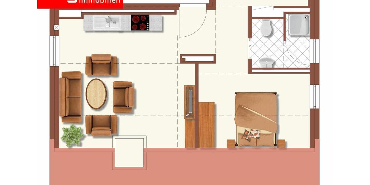 Dachgeschoßwohnung Meiningen - 2 Zimmer, 45 m&sup2;, 490&euro; | Angebot:26567221