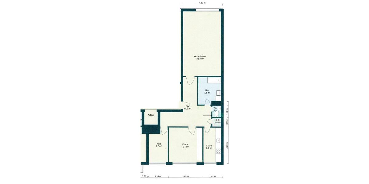 Etagenwohnung Bremen Burglesum - 3 Zimmer, 91 m&sup2;, 975&euro; | Angebot:26640210
