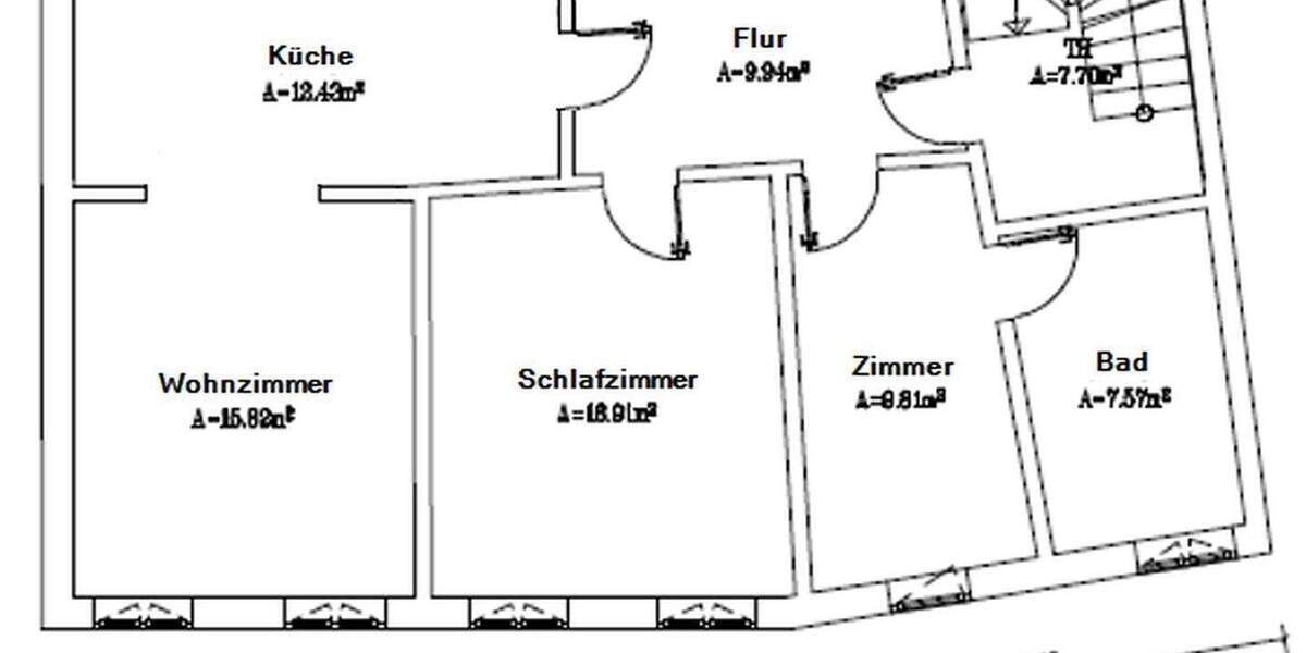 Etagenwohnung Apolda - 3 Zimmer, 75 m&sup2;, 650&euro; | Angebot:24845631