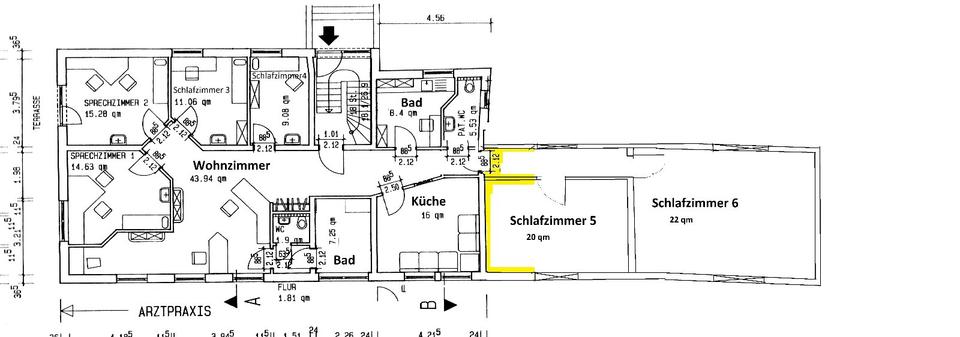 Großzügige 7-Zimmer Wohnung mit 2 Bädern & 3 PKW Stellplätzen 7 zimmer