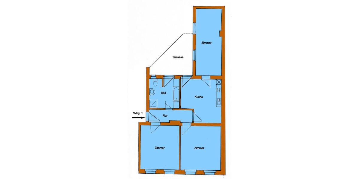 Erdgeschoßwohnung Wittenberge - 3 Zimmer, 92 m&sup2;, 640&euro; | Angebot:26004851