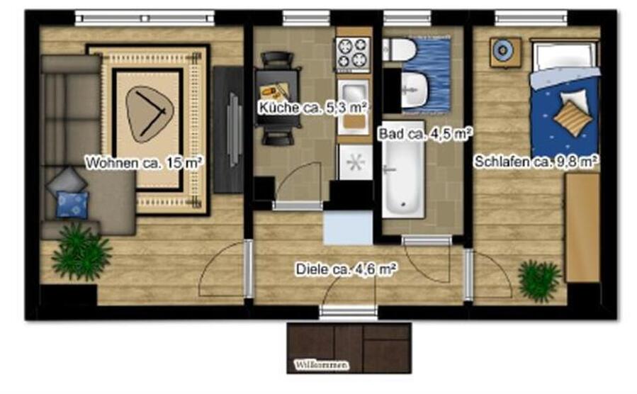 Single-Wohnung im Norden von Borna zimmer