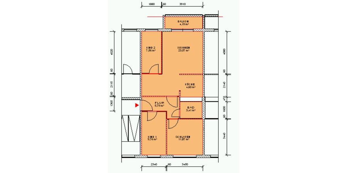 Etagenwohnung Zschopau - 4 Zimmer, 68 m&sup2;, 340&euro; | Angebot:24704353