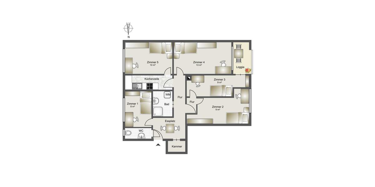 Wohnen auf Zeit München Bogenhausen - 5 Zimmer, 10 m&sup2;, 765&euro; | Angebot:25882912