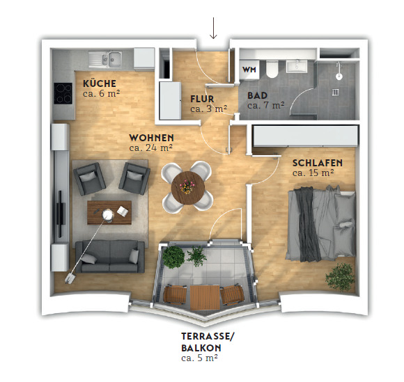 Wohnen am Strandpark Waller Sand zimmer