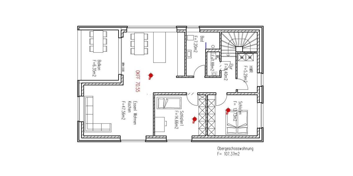 Etagenwohnung Steinfurt - 3 Zimmer, 107 m&sup2;, 1.400&euro; | Angebot:25962716