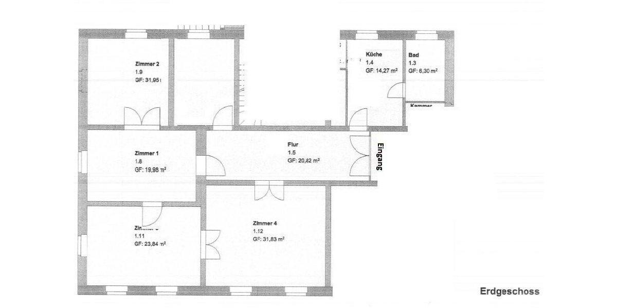 Hochparterre Luckenwalde - 5 Zimmer, 150 m&sup2;, 1.200&euro; | Angebot:26035070