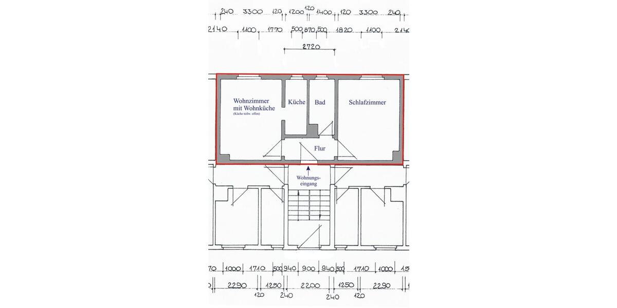 Etagenwohnung Unterwellenborn - 2 Zimmer, 38 m&sup2;, 266&euro; | Angebot:24584114