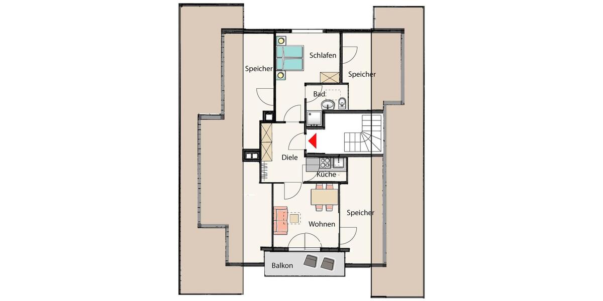 Dachgeschoßwohnung Garmisch-Partenkirchen Breitenau - 2 Zimmer, 53 m&sup2;, 900&euro; | Angebot:26634318