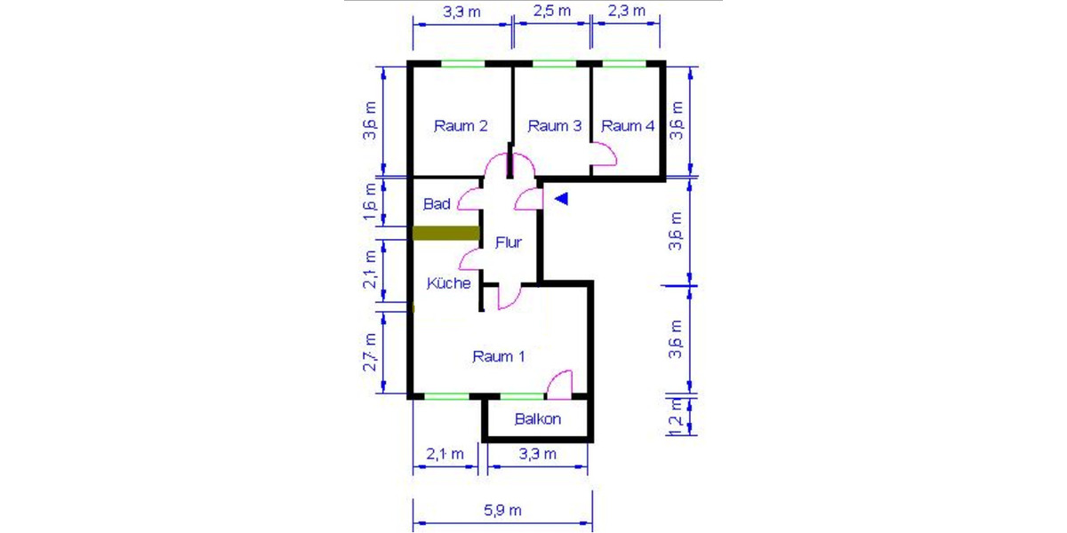 Etagenwohnung Magdeburg Großer Silberberg - 4 Zimmer, 65 m&sup2;, 490&euro; | Angebot:26262187
