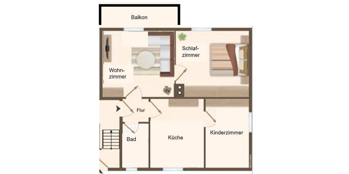 Etagenwohnung Waldshut-Tiengen Tiengen - 3 Zimmer, 58 m&sup2;, 450&euro; | Angebot:26519399