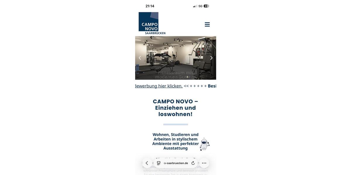 Etagenwohnung Saarbrücken - 1 Zimmer, 26 m&sup2;, 637&euro; | Angebot:26422345