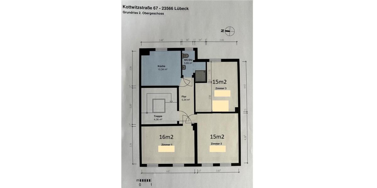 Etagenwohnung Lübeck Sankt Gertrud - 1 Zimmer, 15 m&sup2;, 525&euro; | Angebot:24578808
