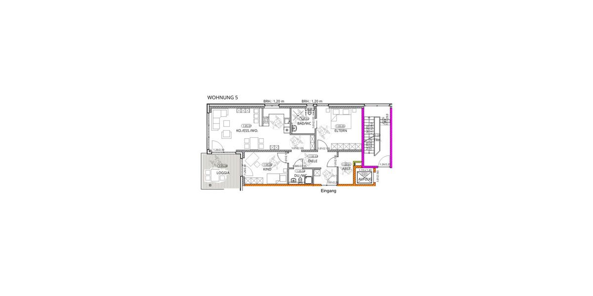 Erdgeschoßwohnung Neunkirchen - 3 Zimmer, 103 m&sup2;, 1.250&euro; | Angebot:25307494