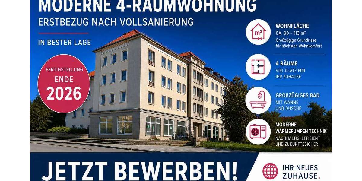 Etagenwohnung Calbe - 4 Zimmer, 90 m&sup2;, 720&euro; | Angebot:27108469
