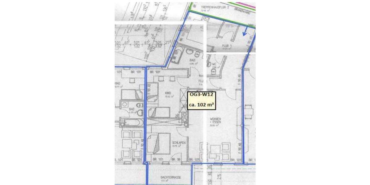 Etagenwohnung Ahlen Innenstadt - 3 Zimmer, 102 m&sup2;, 860&euro; | Angebot:26378789