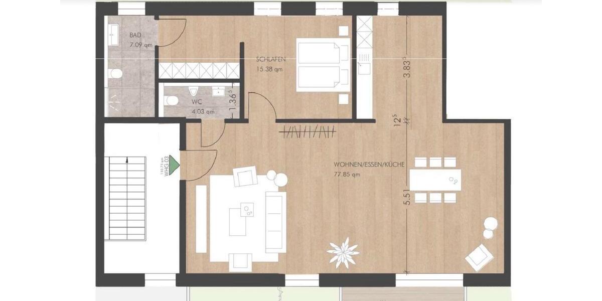 Erdgeschoßwohnung Bad Driburg - 1 Zimmer, 110 m&sup2;, 1.200&euro; | Angebot:26022717