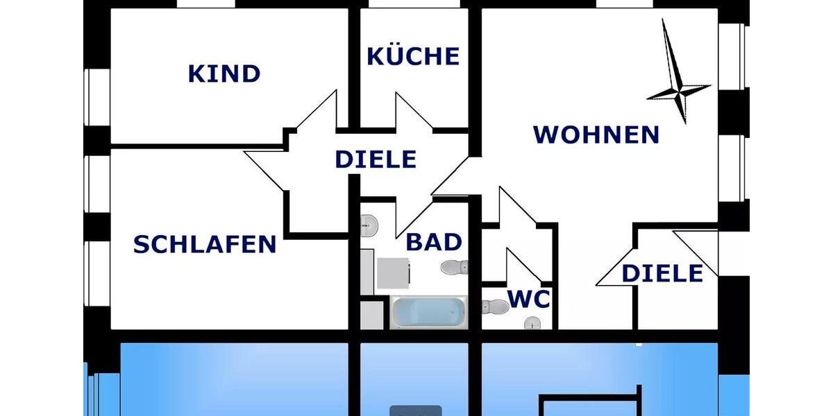 Etagenwohnung Greiz - 3 Zimmer, 90 m&sup2;, 450&euro; | Angebot:26613457