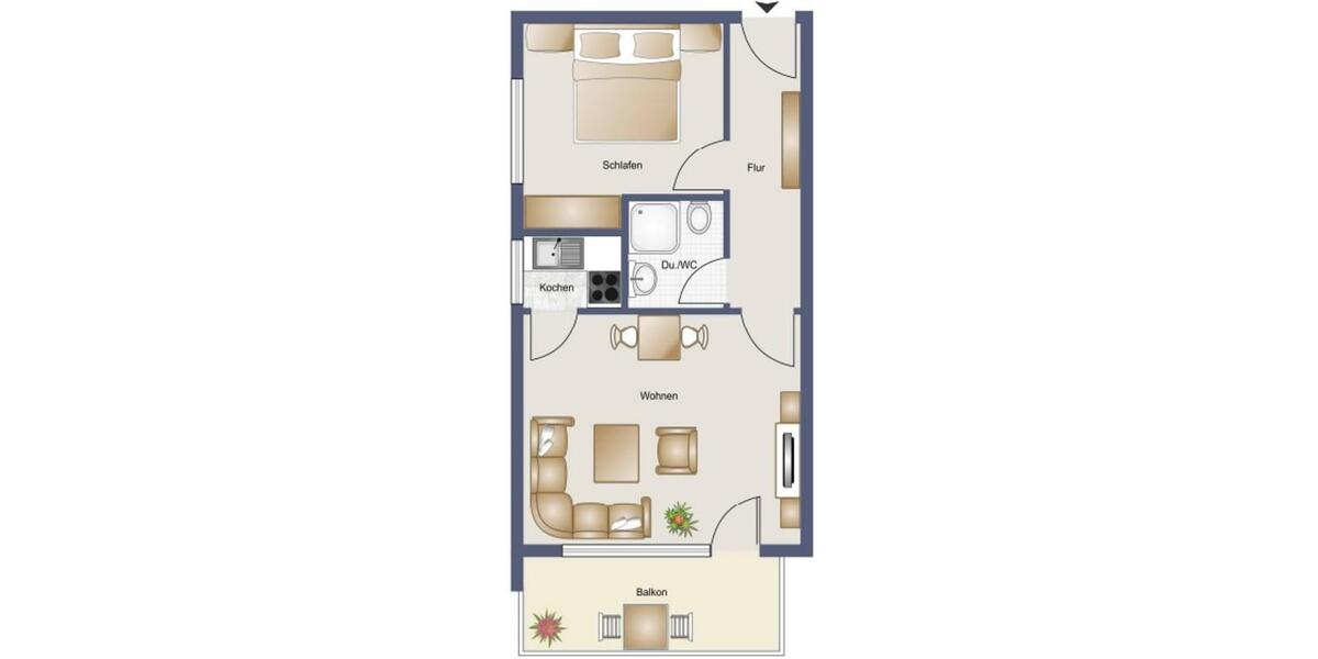 Etagenwohnung Bad Liebenzell - 2 Zimmer, 40 m&sup2;, 450&euro; | Angebot:26278554