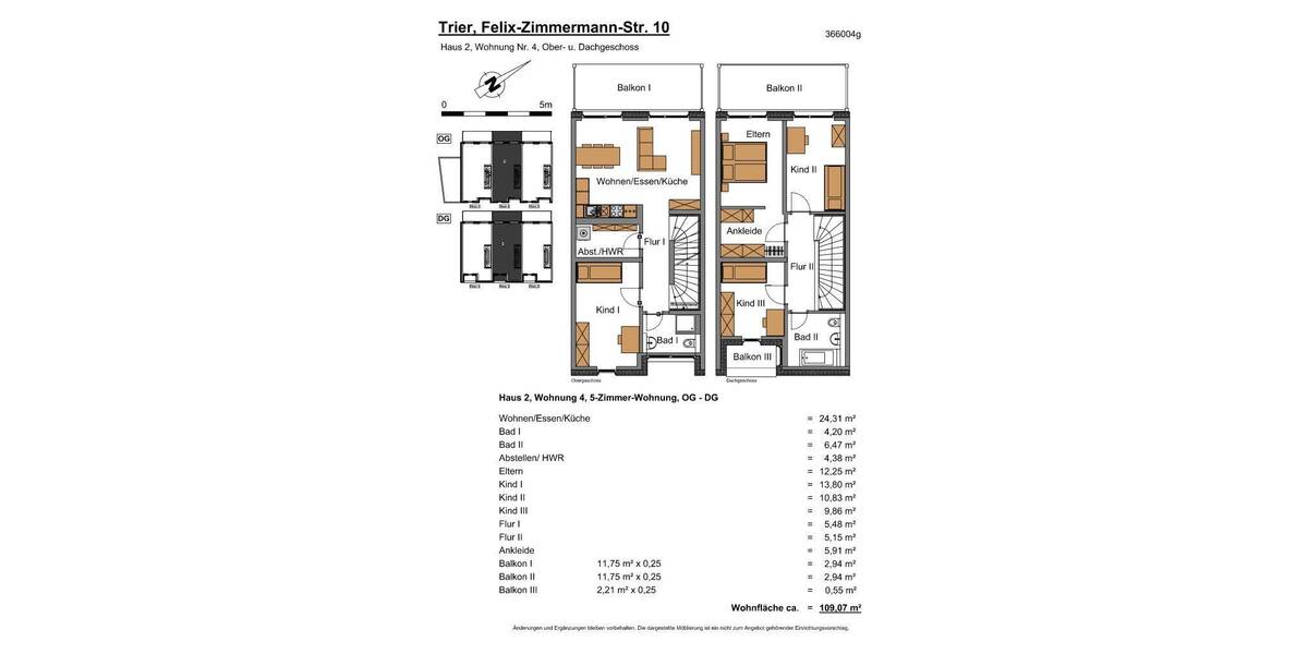 Etagenwohnung Trier Trier-Süd - 5 Zimmer, 109 m&sup2;, 839&euro; | Angebot:26852959