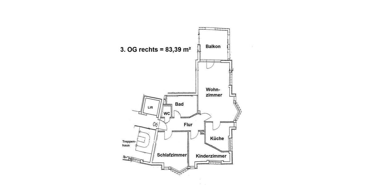Etagenwohnung Plauen Südvorstadt - 3 Zimmer, 83 m&sup2;, 510&euro; | Angebot:25819924