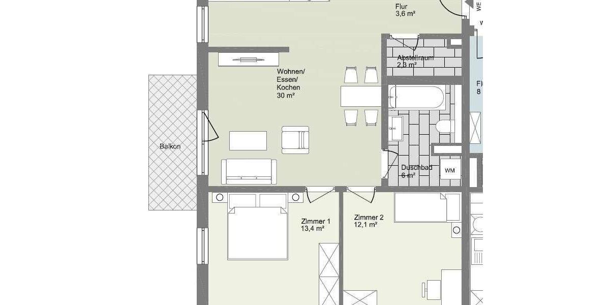 Etagenwohnung Erkner - 3 Zimmer, 68 m&sup2;, 1.190&euro; | Angebot:24784221