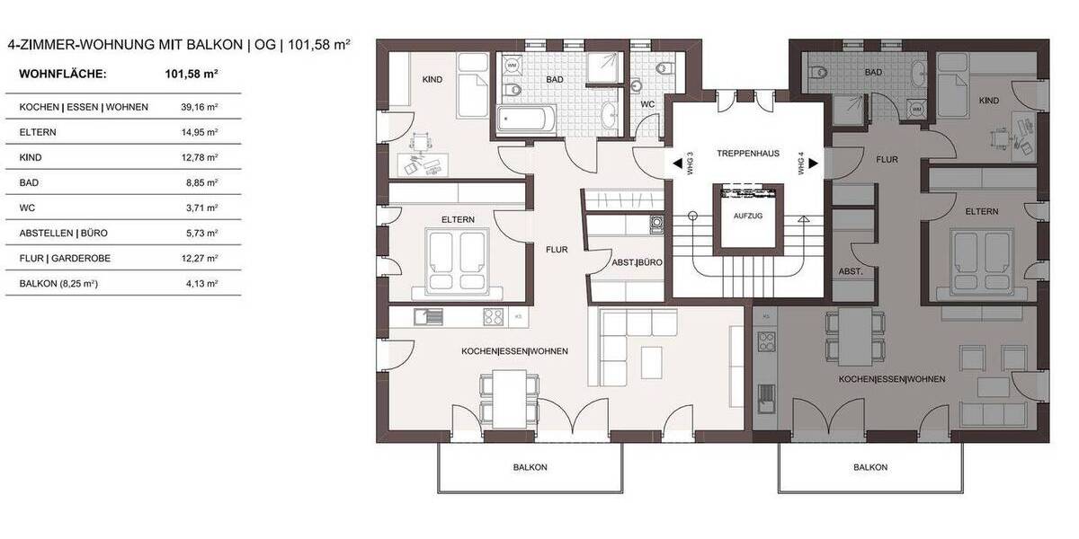 Etagenwohnung Heldenstein Goldau - 3 Zimmer, 101 m&sup2;, 1.280&euro; | Angebot:26929400