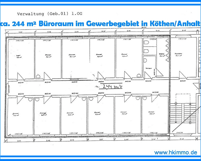 244 m² Büroetage im Gewerbegebiet in Köthen zu vermieten - Gewerbeobjekt Köthen | Angebot:22151740