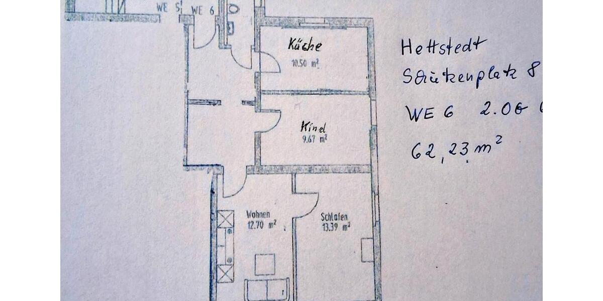 Etagenwohnung Hettstedt - 3 Zimmer, 63 m&sup2;, 372&euro; | Angebot:25852254