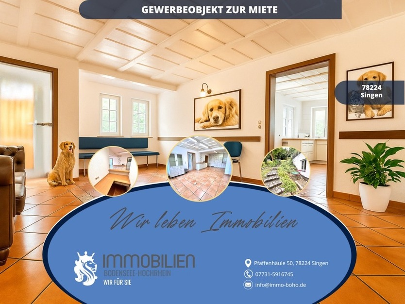 Praxis Ortsrand Singen mit 6 Räumen, 2 Eingängen & 8 Stellplätzen – Gewerberäume zimmer