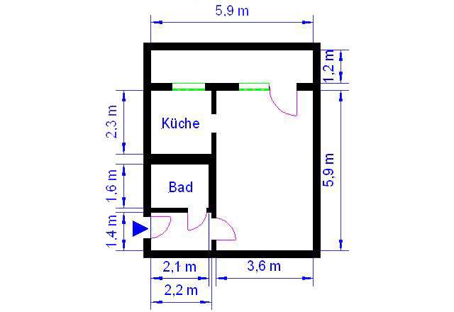 Etagenwohnung Magdeburg Neu Olvenstedt - 1 Zimmer, 36 m&sup2;, 200&euro; | Angebot:25271007
