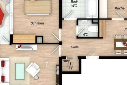 **Helle 2,5-Zimmer-Wohnung mit Balkon, modernem Bad und Aufzug** 2 zimmer