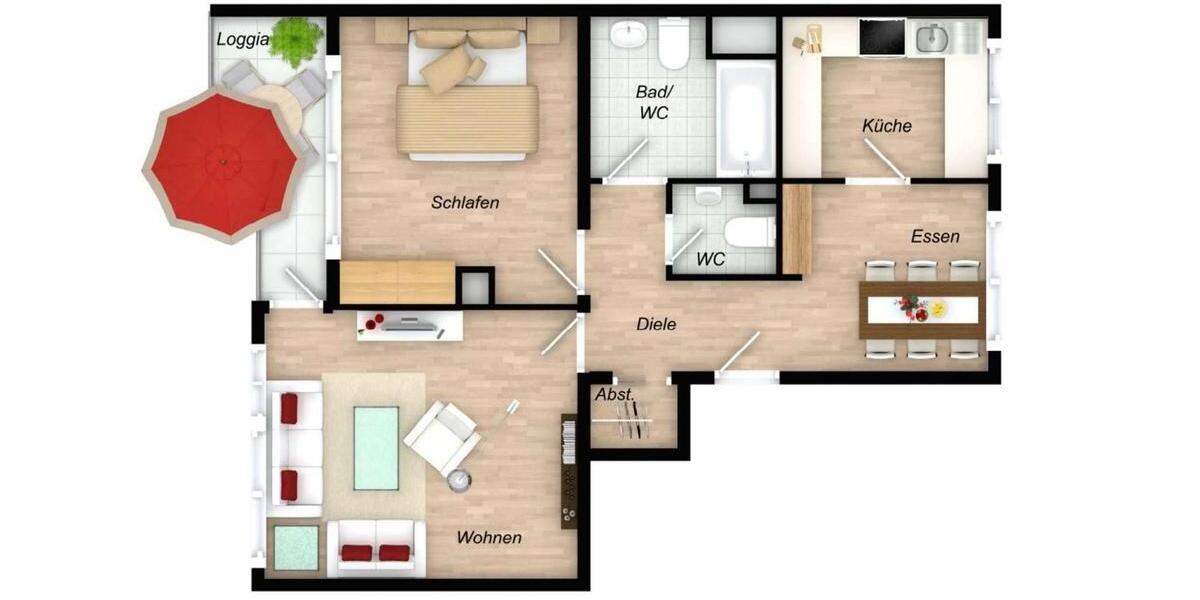 **Helle 2,5-Zimmer-Wohnung mit Balkon, modernem Bad und Aufzug** 2 zimmer