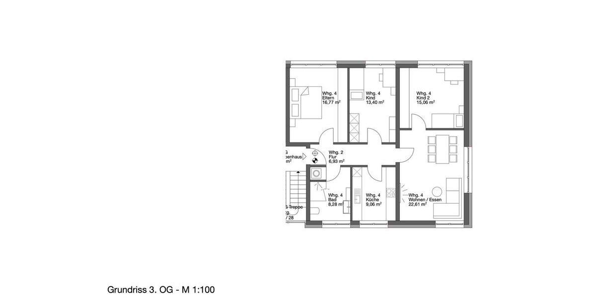 Etagenwohnung Ulm - 4 Zimmer, 92 m&sup2;, 1.530&euro; | Angebot:26565127