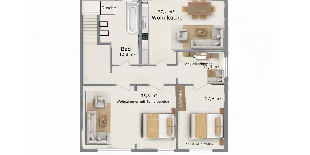Etagenwohnung Hagen Hagen-Mitte - 2 Zimmer, 115 m&sup2;, 985&euro; | Angebot:26675449