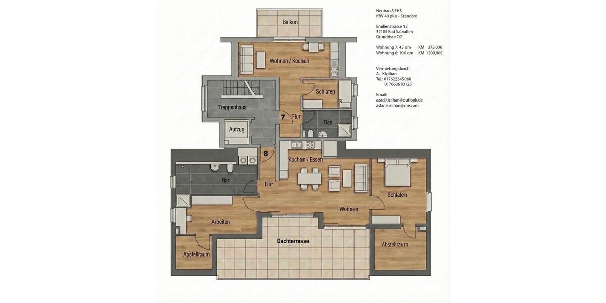 Dachgeschoßwohnung Bad Salzuflen - 2 Zimmer, 50 m&sup2;, 675&euro; | Angebot:26294671