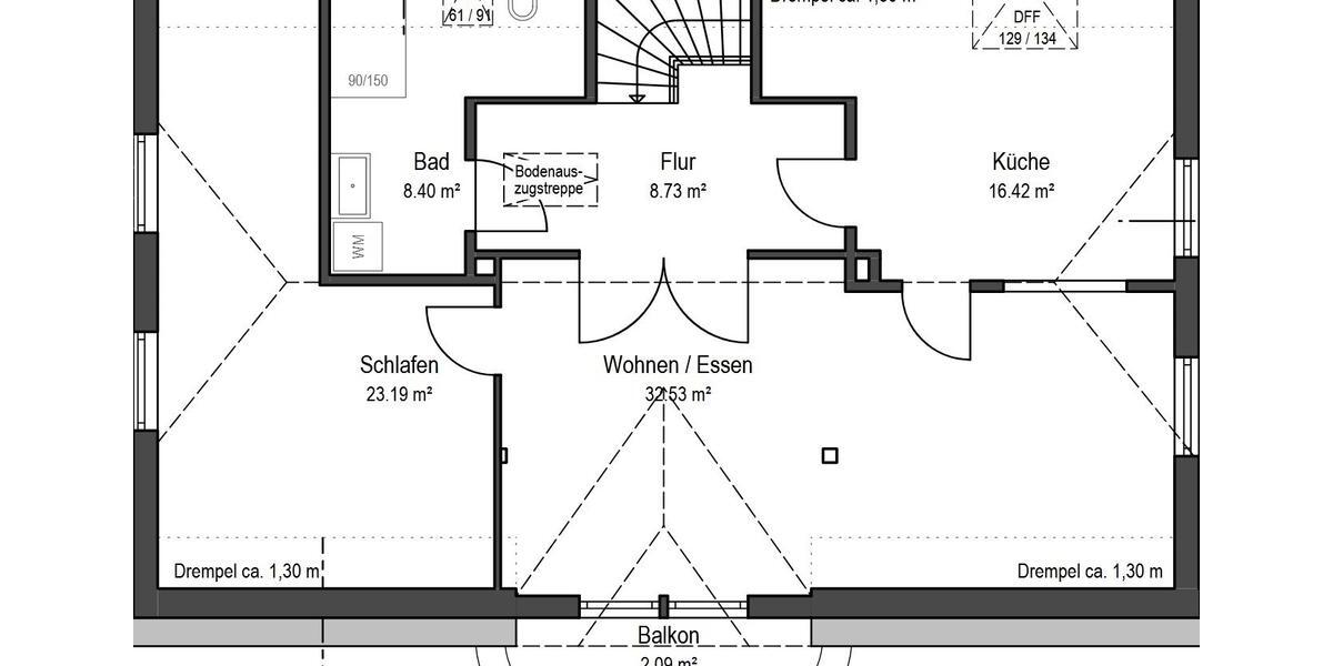 Dachgeschoßwohnung Albersdorf - 2.5 Zimmer, 91 m&sup2;, 895&euro; | Angebot:25996078