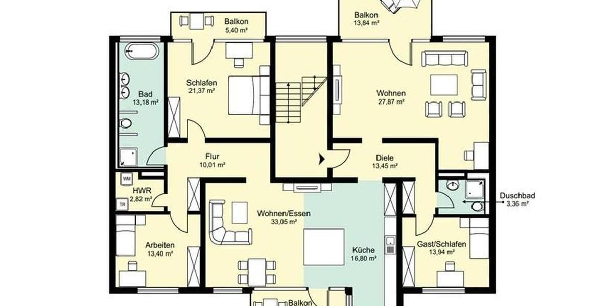 Exklusive 5-Zimmer Wohnung mit Luxusküche & 3 Balkonen in unmittelbarer Rheinnähe 5 zimmer