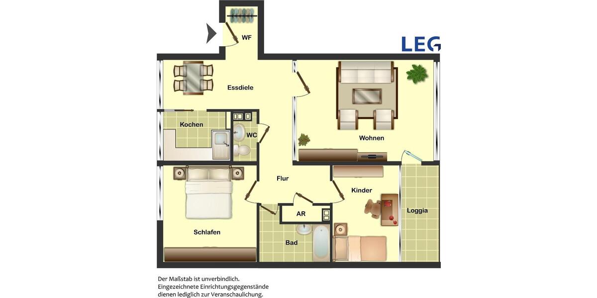 Etagenwohnung Hamm Braam-Ostwennemar - 3 Zimmer, 79 m&sup2;, 519&euro; | Angebot:24754979