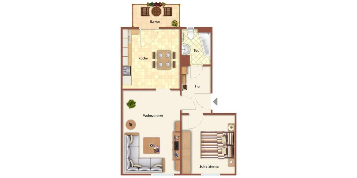 Etagenwohnung Elsteraue - 2 Zimmer, 46 m&sup2;, 300&euro; | Angebot:24763679