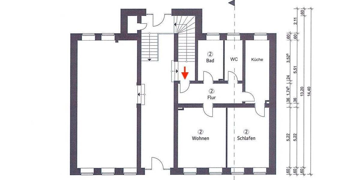 Etagenwohnung Chemnitz Kaßberg - 2 Zimmer, 70 m&sup2;, 350&euro; | Angebot:26758904