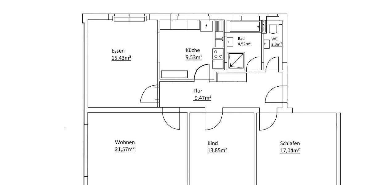 Etagenwohnung Singen - 4 Zimmer, 91 m&sup2;, 850&euro; | Angebot:26178073