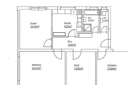 Wohnung Singen - 4 Zimmer, 91 m&sup2;, 850&euro; | Angebot:26178073