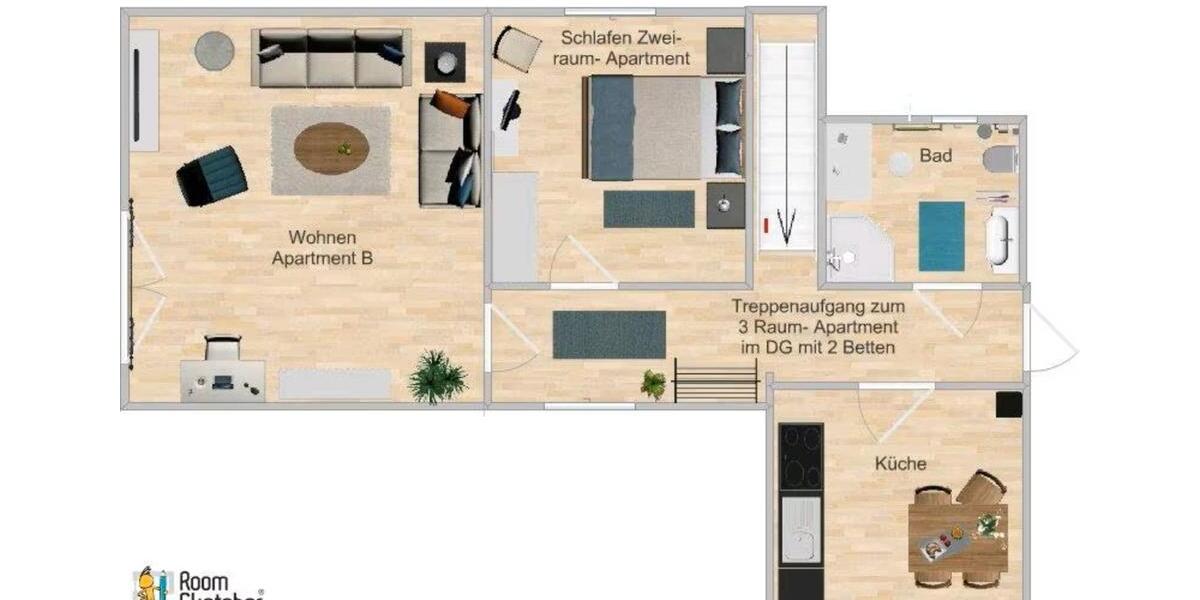 Dachgeschoßwohnung Minden Bölhorst - 2 Zimmer, 63 m&sup2;, 985&euro; | Angebot:25590263