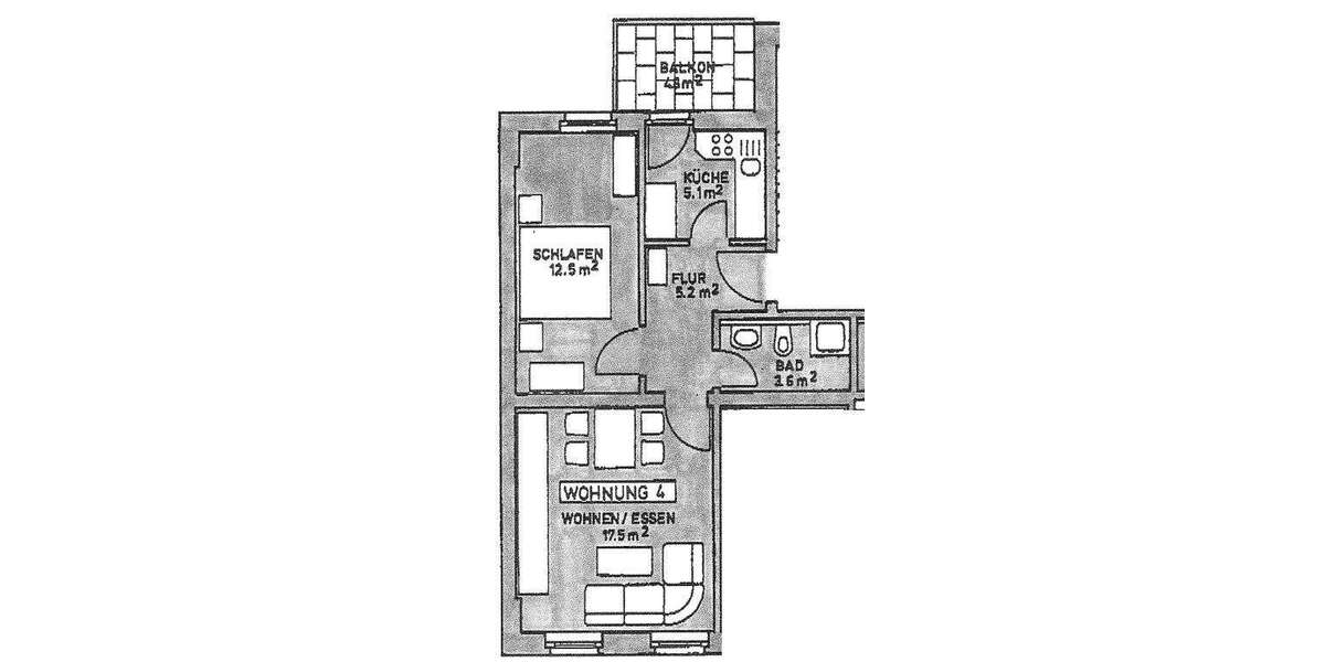 Etagenwohnung Zwickau Pölbitz - 2 Zimmer, 46 m&sup2;, 279&euro; | Angebot:26181350