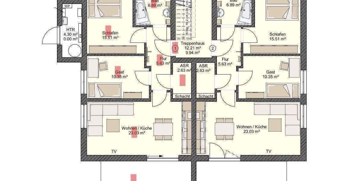 Terrassenwohnung Stralsund Andershof - 3 Zimmer, 74 m&sup2;, 1.184&euro; | Angebot:24821707